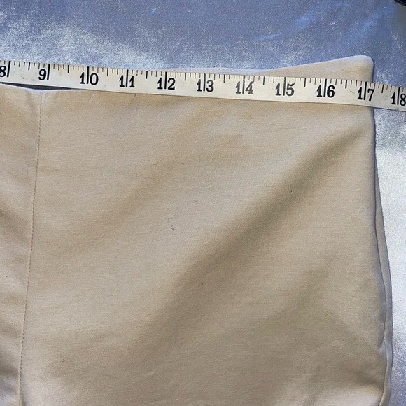 Vince Camuto Cream Khaki Straight Leg Pants Side Zip Stretch Cotton Ankle Length - Picture 2 of 11